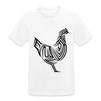 Tatouage tribal de poulet - T-shirt respirant Homme - blanc - Devant - AI Model Male 185 dark (185cm)