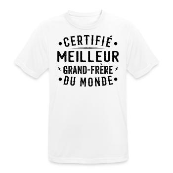 Certified Best Big Brother In The World Big Brother - Men's Breathable T-Shirt - white - Front - AI Model Male 185 dark (185cm)