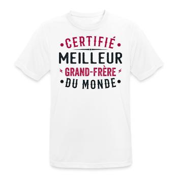Certified Best Big Brother In The World Big Brother - Men's Breathable T-Shirt - white - Front - AI Model Male 185 dark (185cm)