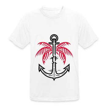 Palm Tree Anchor Icon - Men's Breathable T-Shirt - white - Front - AI Model Male 185 dark (185cm)