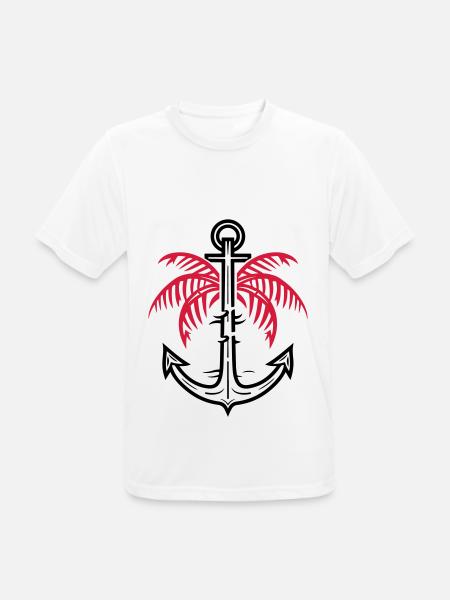 Palm Tree Anchor Icon - Men's Breathable T-Shirt - white