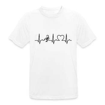 Scorpion - Dard empoisonné - Pouls - Courbe cardiaque - ECG - T-shirt respirant Homme - blanc - Devant - AI Model Male 185 dark (185cm)