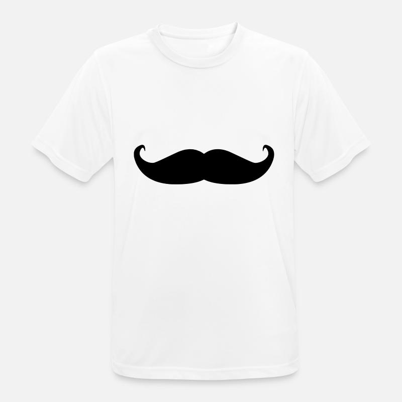 Bart / Moustache - Männer T-Shirt atmungsaktiv - Weiß