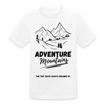 Adventure Mountains - Outdoor Berge - Men's Breathable T-Shirt - white - Front - AI Model Male 185 dark (185cm)