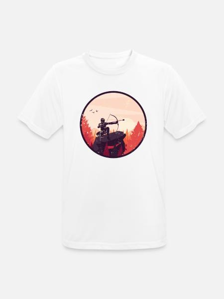 Arrowtag Bogenschießen - Männer T-Shirt atmungsaktiv - Weiß