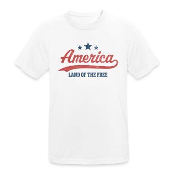 Amerika Land der Freiheit - Männer T-Shirt atmungsaktiv - Weiß - Vorne - AI Model Male 185 dark (185cm)
