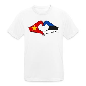 Vietnam Estland Flagge Hände Herzform - Männer T-Shirt atmungsaktiv - Weiß - Vorne - AI Model Male 185 dark (185cm)