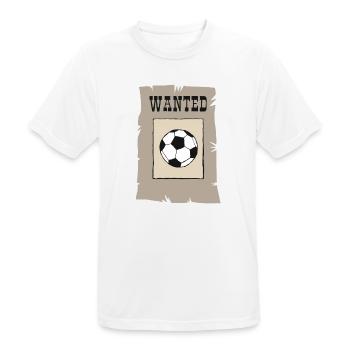 wanted Football will Fußball Fussball Soccer Ball - Männer T-Shirt atmungsaktiv - Weiß - Vorne - AI Model Male 185 dark (185cm)