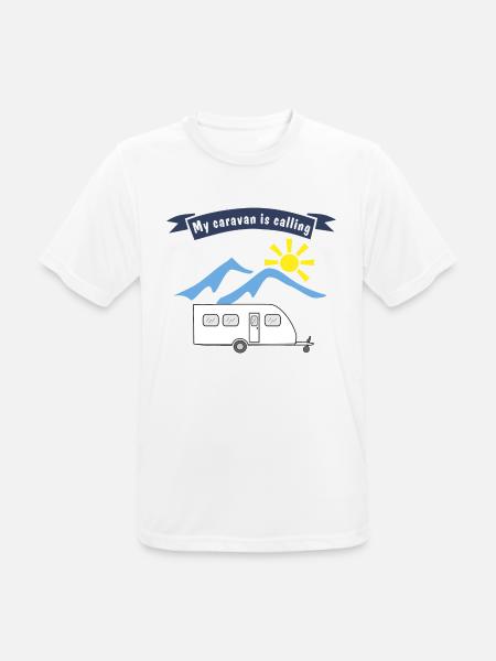 caravan is calling - Männer T-Shirt atmungsaktiv - Weiß