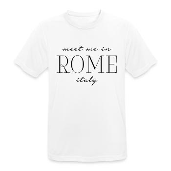 Meet me in Rome italy - Rom Italien - Men's Breathable T-Shirt - white - Front - AI Model Male 185 dark (185cm)