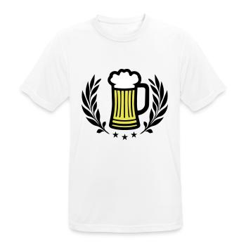 Bier Symbol Saufen - Männer T-Shirt atmungsaktiv - Weiß - Vorne - AI Model Male 185 dark (185cm)