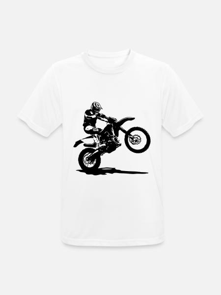Enduro - Männer T-Shirt atmungsaktiv - Weiß