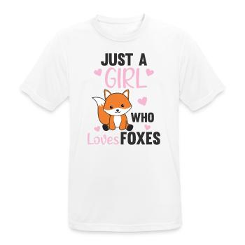 Only a girl the fox loves fox - Men's Breathable T-Shirt - white - Front - AI Model Male 185 dark (185cm)
