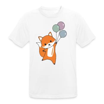 Fuchs süß Tier fliegt Luftballons Kinder - T-shirt respirant Homme - blanc - Devant - AI Model Male 185 dark (185cm)