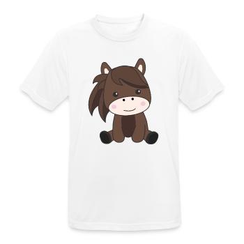 Horse sweet pony horses rider children - Men's Breathable T-Shirt - white - Front - AI Model Male 185 dark (185cm)