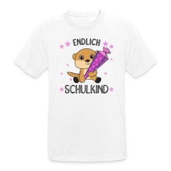 Erdmännchen Schule Einschulung Kita 2021 Schulkind - Männer T-Shirt atmungsaktiv - Weiß - Vorne - AI Model Male 185 dark (185cm)