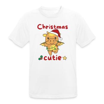 Dragon Noël Dragon Noël Cutie - T-shirt respirant Homme - blanc - Devant - AI Model Male 185 dark (185cm)