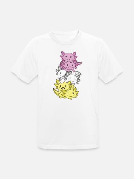 twink Flag Pride LGBTQ süßer Axolotl Haufen - Männer T-Shirt atmungsaktiv - Weiß