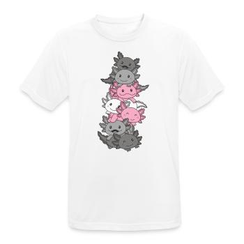 Demigirl Flag Gay Pride LGBTQ Axolotl - Men's Breathable T-Shirt - white - Front - AI Model Male 185 dark (185cm)