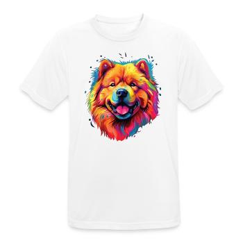 Watercolor Colorful Chow Chow - Men's Breathable T-Shirt - white - Front - AI Model Male 185 dark (185cm)