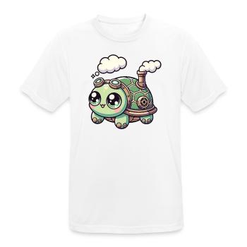 Kawaii Steampunk Turtle Fantasy Turtle - Men's Breathable T-Shirt - white - Front - AI Model Male 185 dark (185cm)
