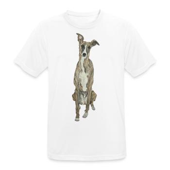 Lévrier Lévrier Chien Amour Chien Sport Doglove - T-shirt respirant Homme - blanc - Devant - AI Model Male 185 dark (185cm)