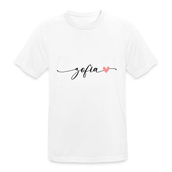 Zofia Name Calligraphy Font - Men's Breathable T-Shirt - white - Front - AI Model Male 185 dark (185cm)
