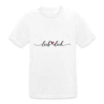 Lieb dich Herz Schrift - Männer T-Shirt atmungsaktiv - Weiß - Vorne - AI Model Male 185 dark (185cm)