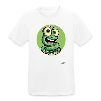 Funny Rookie of the Year: Cartoon Worm - Men's Breathable T-Shirt - white - Front - AI Model Male 185 dark (185cm)