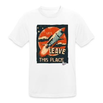 Lass uns mit einer Rakete hier abhauen - Männer T-Shirt atmungsaktiv - Weiß - Vorne - AI Model Male 185 dark (185cm)