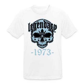 Colors can be changed | Legendary since 1973 - Men's Breathable T-Shirt - white - Front - AI Model Male 185 dark (185cm)
