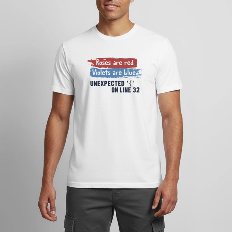Unexpected { on Line 32 Developer Coder Programmer T-shirt respirant Homme