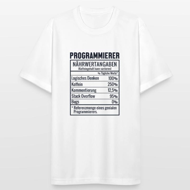 Programmierer Nährwertangaben Developer Coder Männer T-Shirt atmungsaktiv