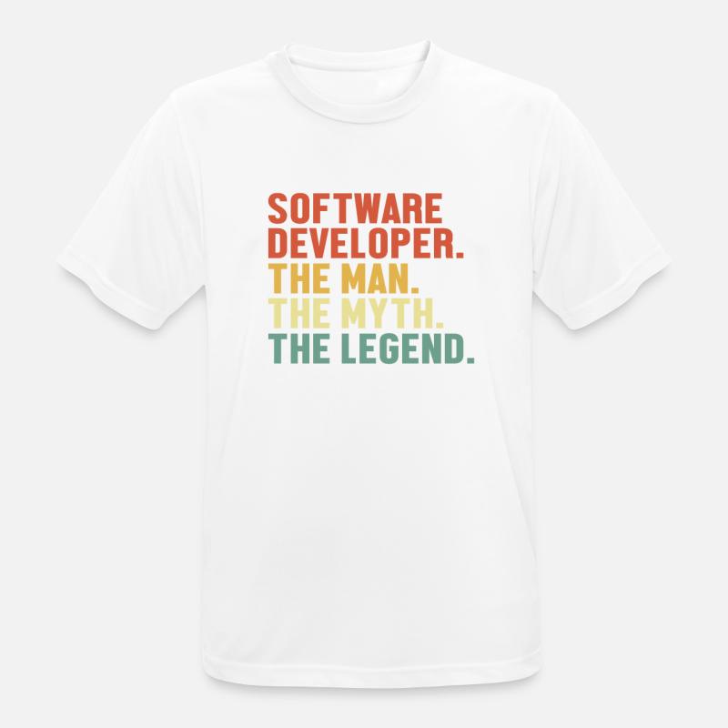 Software Developer Man Myth Legend Developer - Männer T-Shirt atmungsaktiv - Weiß