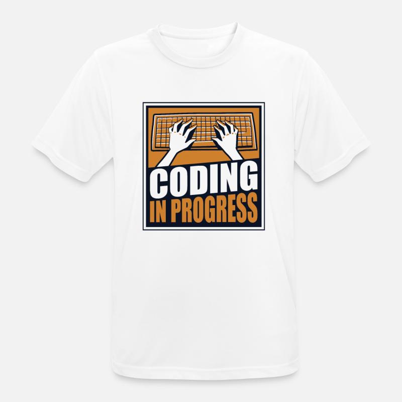 Coding In Progress Softwareingenieur Developer - Männer T-Shirt atmungsaktiv - Weiß