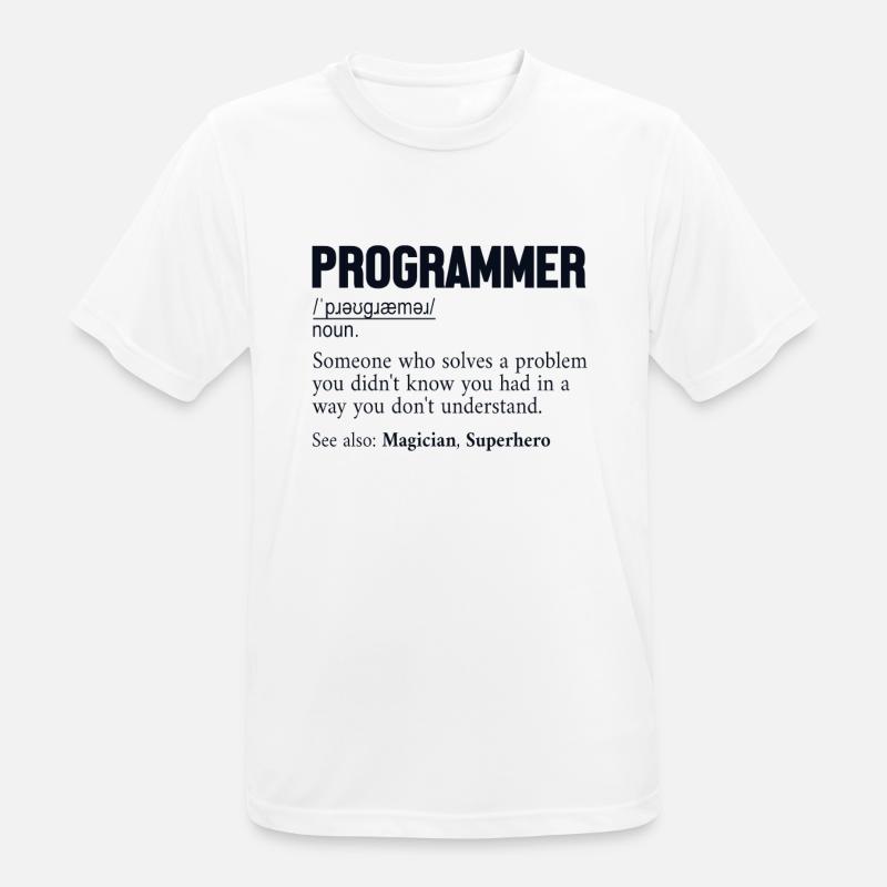 Programmer Definition Softwareentwickler Coder - Männer T-Shirt atmungsaktiv - Weiß