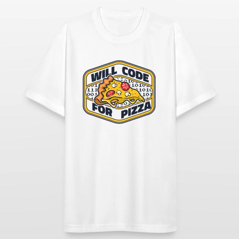 Will Code For Pizza Developer Coder Programmer Men's Breathable T-Shirt