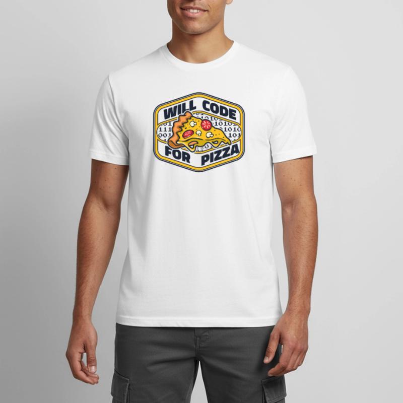 Will Code For Pizza Developer Coder Programmer Men's Breathable T-Shirt