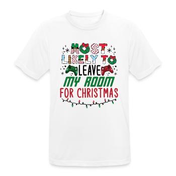 Weihnachten Gaming Gamer Spruch Lustig Humor Xmas - Männer T-Shirt atmungsaktiv - Weiß - Vorne - AI Model Male 185 dark (185cm)