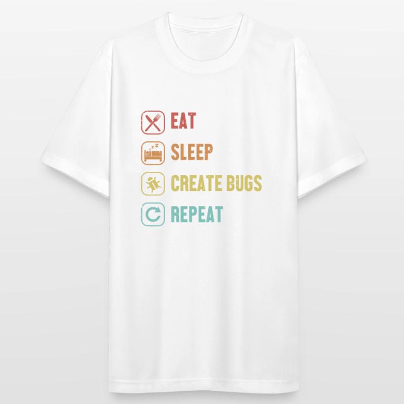 Eat Sleep Create Bugs Repeat Developer Coder Men's Breathable T-Shirt