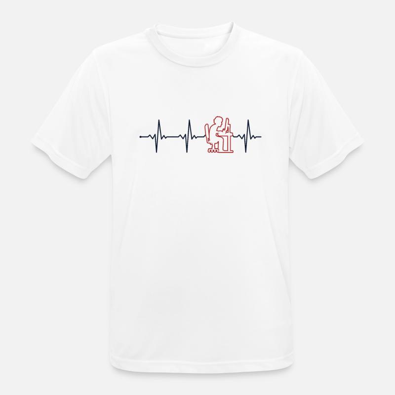 Programmer, Heartbeat, Software Developer, Coder - Men's Breathable T-Shirt - white