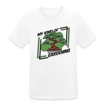 Mon genre de jardinage Pots à bonsaï Penjing - T-shirt respirant Homme - blanc - Devant - AI Model Male 185 dark (185cm)