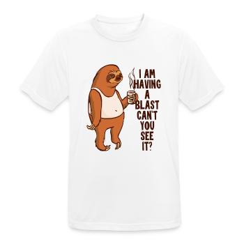 Einen Knall haben, kannst du es nicht sehen Pilosa Folivora - Männer T-Shirt atmungsaktiv - Weiß - Vorne - AI Model Male 185 dark (185cm)