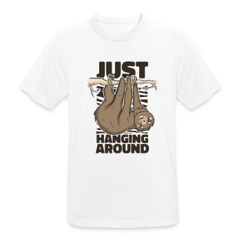 Just Hanging Around Brown-Throated Pilosa - Men's Breathable T-Shirt - white - Front - AI Model Male 185 dark (185cm)