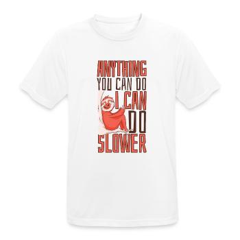 Je peux faire plus lentement tout ce qui est folivore à gorge brune - T-shirt respirant Homme - blanc - Devant - AI Model Male 185 dark (185cm)