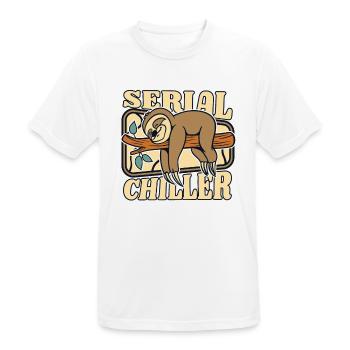 Refroidisseur en série Folivora Pilosa à gorge brune - T-shirt respirant Homme - blanc - Devant - AI Model Male 185 dark (185cm)