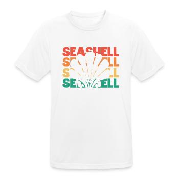 Retro Silhouette Sac à coquillages Bivalvia Seashell - T-shirt respirant Homme - blanc - Devant - AI Model Male 185 dark (185cm)