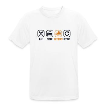 Eat Sleep Octopus Repeat Octopodes Octopoda Lover - Men's Breathable T-Shirt - white - Front - AI Model Male 185 dark (185cm)