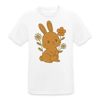 Bunny Bunny Printemps Fleurs Été Jardin de Pâques - T-shirt respirant Homme - blanc - Devant - AI Model Male 185 dark (185cm)