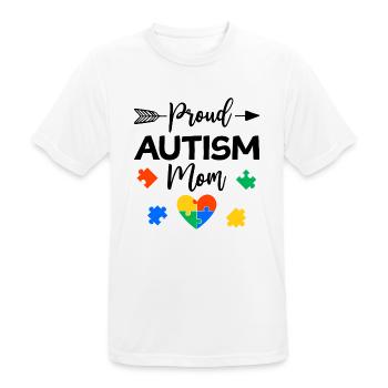 Proud Autism Mom Autisme Awareness Cadeau - T-shirt respirant Homme - blanc - Devant - AI Model Male 185 dark (185cm)